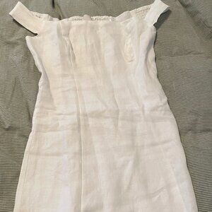 Reformation Eby Linen Dress Ivory - Size 8